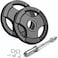 ULTIMAX Olympic Barbell Bar with Tri-Grip Rubber Plate Set for Body Pump Home Gym, Weightlifting, and Strength Training-(7 ft-100kg)
