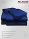 MAXQON Fitted Bed Sheet +2Pcs Pillow Covers, Queen Size 150x200+20cm, Color Blue