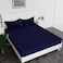 MAXQON Fitted Bed Sheet +2Pcs Pillow Covers, Queen Size 150x200+20cm, Color Blue