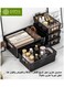 Elegant Black Transparent Plastic Storage Box   Premium Desktop Organizer for Cosmetics, Office, Bedroom, and Bathroom   Durable, Stackable, Non-Slip   3PCS/Set, 28x20x10.2CM
