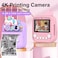 Kids Instant Print Camera with 4K Video, Selfie, Thermal Photo Printer &amp; 2.4" IPS Screen, Pink