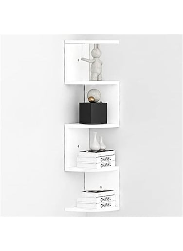 Corner Shelf 5 Tier Floating Shelves Wall Easy to Assemble Wall Mount Corner Shelves for Bedroom