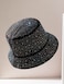 Women's Sparkling Rhinestone Bucket Hat &ndash; Fashionable Sun Protection, Black