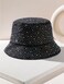 Women's Sparkling Rhinestone Bucket Hat &ndash; Fashionable Sun Protection, Black