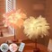 Feather Table Lamp DIY Warm Light LED with Batteries, White