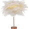 Feather Table Lamp DIY Warm Light LED with Batteries, White