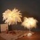 Feather Table Lamp DIY Warm Light LED with Batteries, White