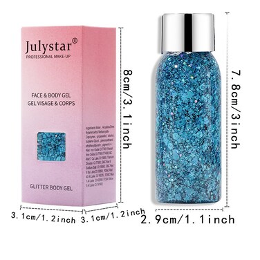 Body Glitter Gel - Cosmetic-Grade, Glitter for Face, Body, and Hair, Safe and Easy to Use