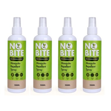 No Bite Mosquito Repellent Spray - Pack of 4 x 250ml