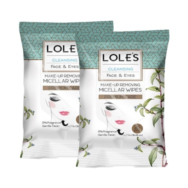 LOLE'S&nbsp;Makeup Remover Wet Wipes Cleansing Original, Pack of 2 x 25 Wipes