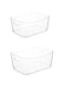 KASTWAVE Versatile Clear Plastic Storage Trays Set of 2 for Kitchen, Bathroom, Desk and Makeup Organization