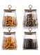 Airtight Glass Jars Set of 4,Glass Coffee Nuts Canister with Bamboo Lid,Petal Decorative Coffee Storage Container for Sugar,Loose Tea,Nuts,Candy,Spice Food,Moisture-proof &amp; Leak proof (Taper)