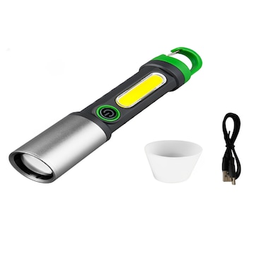 Multifunctional Zoom LED Flashlight With White Laser Wick &amp; COB