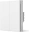 Aqara H1 EU Smart Wall Switch, Zigbee 3.0, No Neutral, Round Wall Box Support, Wireless Switch, Double Rocker, 3W Min Power, White   WS-EUK02