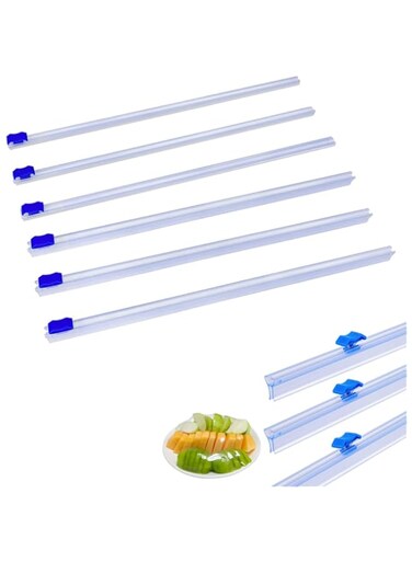 Excefore Plastic Wrap Cutter, Aluminum Foil and Wax Paper Dispenser, Self Adhesive Two Way Sliding Tool for Aluminum Foil Paper, Replacements for 12.5 Inches Plastic Food Wrap Cutter 6 pcs