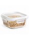 LocknLock Stackable Tempered Glass Square Food Container 520ml Airtight with 4-Side Locking Lid, Microwave, Freezer &amp; Dishwasher Safe, Stackable Glass Storage for Meal Prep &amp; Leftovers