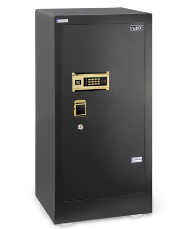 Rubik Safe Box Large with Dual Security Digital Keypad and Key Lock System Protect Money Documents for Home Office (Size 120x58x48cm) Black