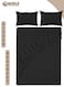 3-Piece Black Cotton Fitted Bedsheet Set Includes 1 Deep-Pocket Sheet for a Snug Fit and 2 Pillow Covers, Breathable, Machine Washable for Optimal Protection, Available in King, Queen and Single Sizes
