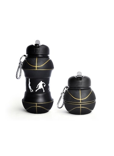 Foldable Silicone Water Bottle&iuml;&frac14;&OElig;kids drink bottle,Creative Design,for School,Travel,Sports,Outdoor Activities,Portable, Anti-fall,Leak-proof,Basketball Gifts