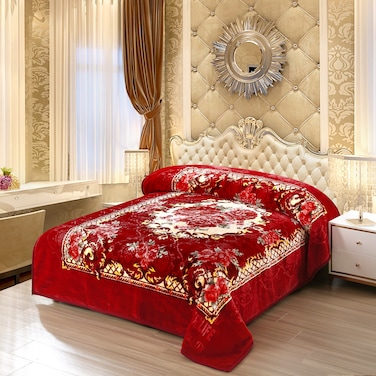 STARLIFE 2 Ply Raschel Premium Quality Blanket 220CM &times; 240CM 11 LBS, 100% SPUN YARN Virgin Polyester Materials, SL-BL5512