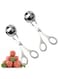 4basix 2 PCS None-Stick Meat Ballers, Stainless Steel Meat Baller Tongs, Cake Pop Meatball Maker Ice Tongs, Cookie Dough Scoop for Kitchen, Kitchen Gadgets Kit with Anti-slip Rings(1.38" and 1.85")