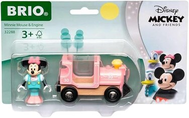 BRIO Minnie Mouse &amp; Engine &ndash; Pink Steam Train With Minnie Figurine &ndash; Disney Wooden Railway Train Set Accessory &ndash; Compatible With BRIO Tracks &ndash; Toy for Kids Age 3+