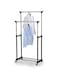 Double Pole Moveable Adjustable Easy to Assemble Cloth Hanging Rack with Wheel