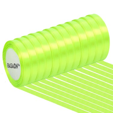 Satin Ribbon - 12 Rolls x 25 Yards (300 Yards Total)   1/4 Inch Wide Decorative Ribbon for Gift Wrapping, Crafts, and Party Decorations