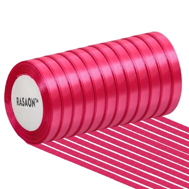 شريط ساتان - 12 لفافة × 25 ياردة (إجمالي 300 ياردة)   شريط زينة بعرض 1/4 بوصة لتغليف الهدايا والحرف اليدوية وزخارف الحفلات
