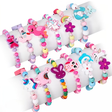 Set of 12 Colorful Charm Wristbands for Kids &ndash; Playful and Vibrant Designs for Any Occasion