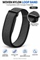 SARAOONT Nylon Band Compatible with Google Fitbit Air, Elastic Woven Sport Strap with Hook and Loop, Adjustable Breathable Replacement Wristband - Black