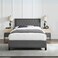 Dreamy Retreat Tufted Upholstered Twin Size Bed (120 X 200 CM) Grey Color
