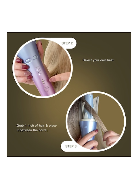 Auto Hair Curler Ion Wrap Transparent Curling Wand with 1 Ceramic Ionic Barrel and Smart Anti Stuck Sensor Pro Styling Tool for Long and Medium Length Hair