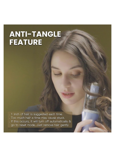 Auto Hair Curler Ion Wrap Transparent Curling Wand with 1 Ceramic Ionic Barrel and Smart Anti Stuck Sensor Pro Styling Tool for Long and Medium Length Hair