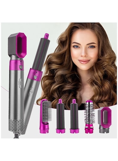 فرشاة مجفف شعر 5 في 1 ، مكواة تجعيد الشعر الكهربائية الأيونية السالبة ، مصفف الهواء الساخن ، فرشاة تجفيف الشعر الاحترافية ، مشط متعدد الوظائف ، أداة تصفيف ساخنة للشعر