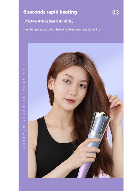 Auto Hair Curler Automatic Curling Machine with Adjustable 4 Temperature Anti Scald Auto Shut Off Auto Hair Curling Wand for Long Hair Beach Waves Styles Blue Violet Gradient Online Carrefour UAE