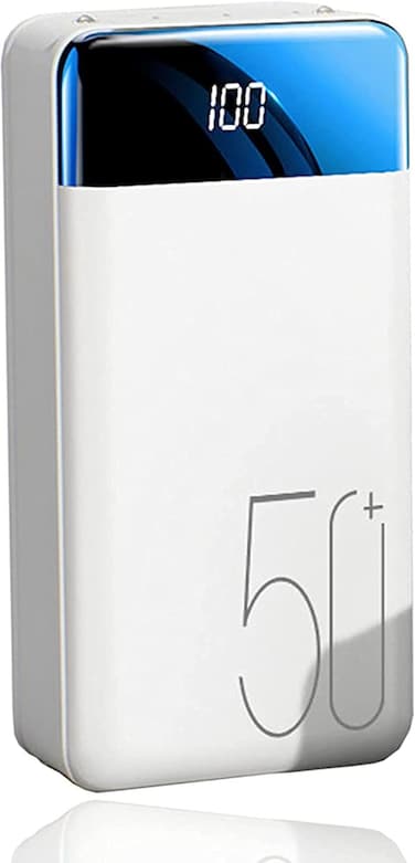 Power Bank 50000mAh Fast Charging with LED Display, High-Capacity Portable Charger, 3 USB Outputs &amp; Flashlight, Compatible with iPhone, Samsung, Xiaomi, Huawei, Tablets &amp; More

