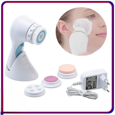 Jundeli Rechargeable 4-in-1 Facial Cleansing Brush   Electric Face Exfoliating Brush, Deep Pore Cleaner, Skin Massager &amp; Makeup Remover