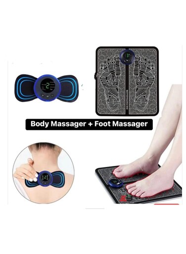 مدلك كهربائي محمول EMS حصيرة للقدم لتخفيف آلام الظهر والرقبة والكتف والجسم - مدلك فقرات عنق الرحم متعدد الوظائف