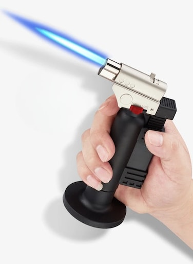 Torch Lighter Refillable Adjustable Flame 3 jet Flame Butane Torch Lighter Kitchen Lighter for Outdoor Camping, Baking BBQ, Bakhoor Charcoal gas lighter