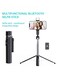 حامل عصا سيلفي مضاء خفيف الوزن 7 أوقية لاسلكي بلوتوث عن بعد حاصل على براءة اختراع فائق الاستقرار 4 أرجل 3 أوضاع إضاءة على متن الطائرة متوافق مع iPhone و Android أسود