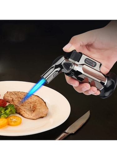 Butane Torch Kitchen Blow Lighter - Culinary Torches Chef Cooking Professional Adjustable Flame with Reverse Use for Creme, Brulee, BBQ, Baking