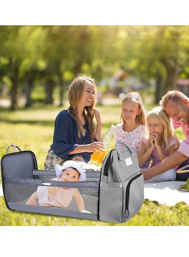 Baby Diaper Bag Waterresistent Travel Backpack with seat and changing station Bag for Boys and Girls Large Capacity Baby Registry Newborn Baby Essential Gifts