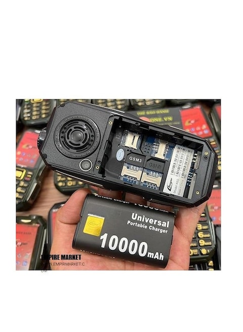 10,000mAh 4 SIM Card Phone Beyond the 3 in 1 Mobile Experience Equipped with LED Light and a Super Bright Flashlight.