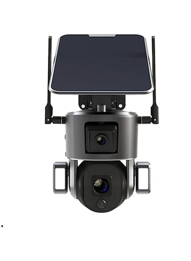 4K Security Battery Camera Outdoor Wireless Solar with Dual Lens 300 PIR Angle Human Vehicle Detection Motion Spotlights Color Night Vision Two Way Talk 5w Solar Panel