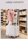 Compact and foldable this plastic trolley combines storage box and shopping cart functionalities offering a convenient and space saving solution.