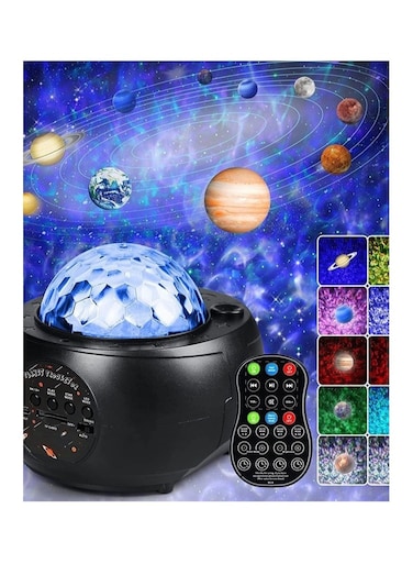 3 in 1 Galaxy Starry Night Light Projector LED Ocean Wave Nebula Clouds with Remote Control, Bluetooth Speaker, and Star Light for Nursery, Baby, Ceiling, and Bedroom Birthday Party Wedding