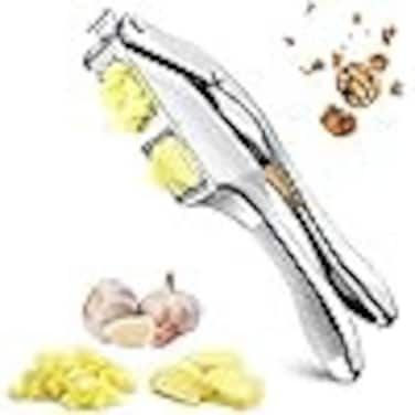 2-in-1 Garlic Press &amp; Slicer with Non-Slip Handle &ndash; Multifunctional Garlic and Ginger Crusher, Durable Stainless Steel for Home Kitchen, Easy to Clean, Ergonomic Design