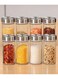 Rotating spice rack with 12 jars, stainless steel and shatter-resistant glass jars for home and kitchen