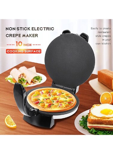 Electric Roti &amp; Crepe Maker , Paratha, Chapati, Flatbread, Pizza, Tortilla Cooking Appliance   Non-Stick, Adjustable Temperature, Easy-to-Use Bakeware for Kitchen
